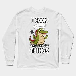 Crocodile Chef Funny Long Sleeve T-Shirt